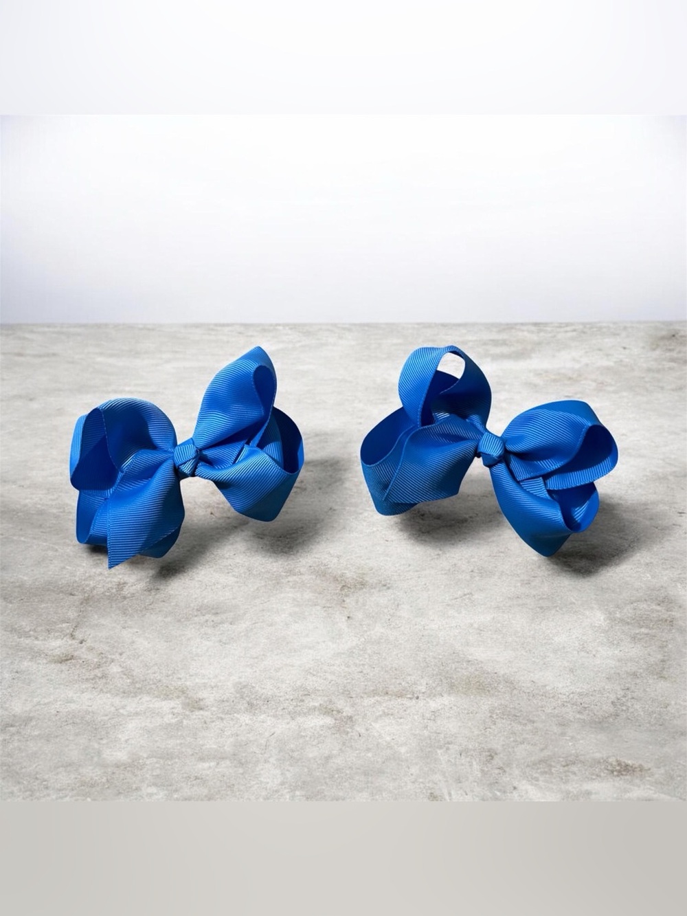 Periwinkle Blue Grosgrain Bow Hair Clips - Pair